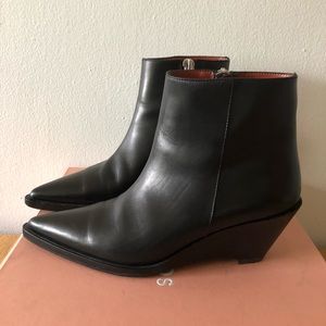 Black Leather Acne Cony Ankle Boots